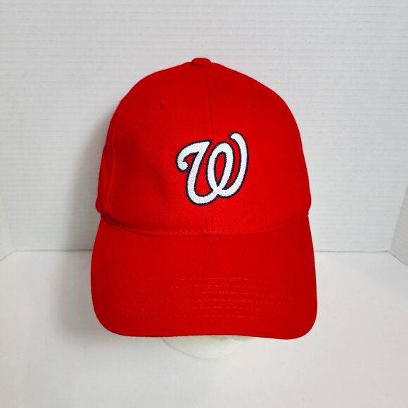 Washington Nationals MLB Baseball Red Embroidered Adjustable Hat 100% Cotton - Picture 1 of 9